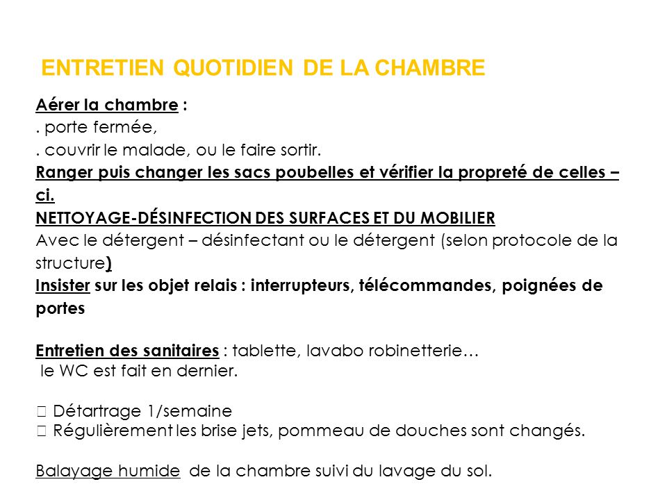 Fiche Entretien Chambre Ehpad